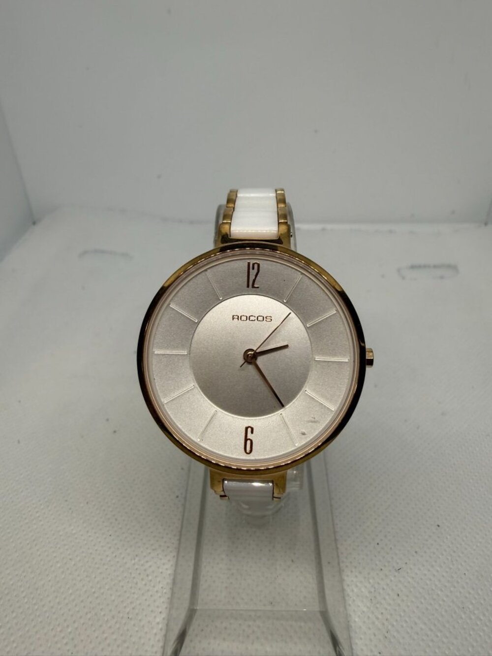 ROCOSJEWE R0309 Women's 35mm Rose Gold Ceramic Minimalist Waterproof Watch